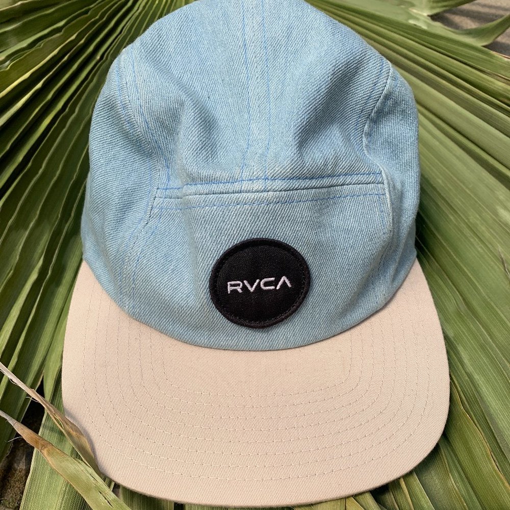 RVCA hat, blue and tan baseball cap, casual